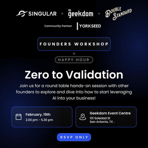 Yorkseed "Zero to Validation" Founders Workshop at Geekdom + Happy Hour