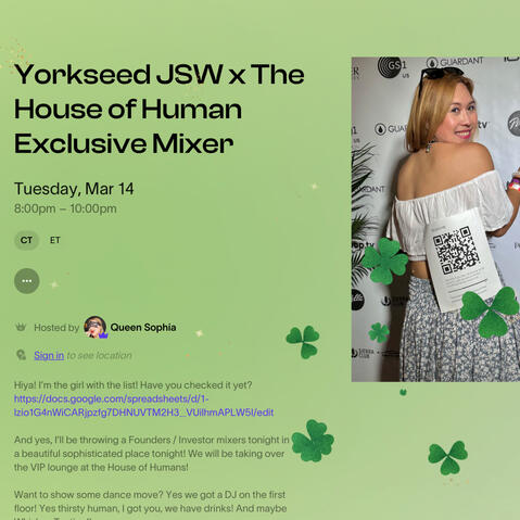 Yorkseed JSW x The House of Human Exclusive Mixer SXSW