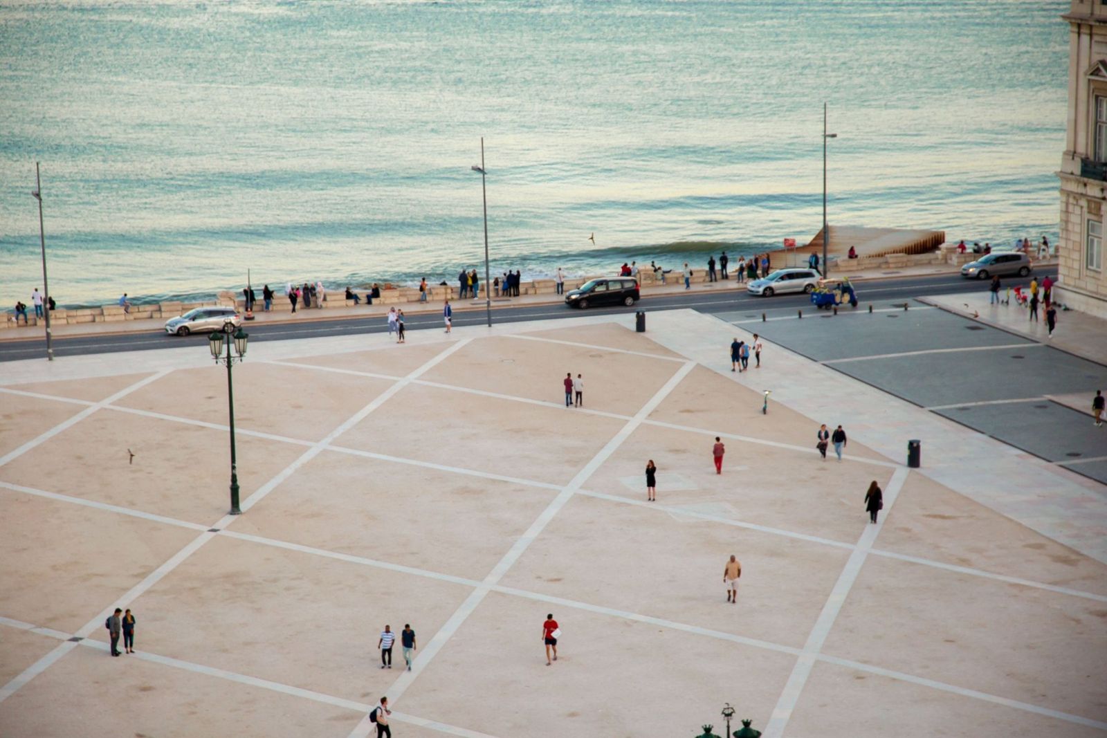 Praça do Comércio and the Tagus seen from above, Lisbon