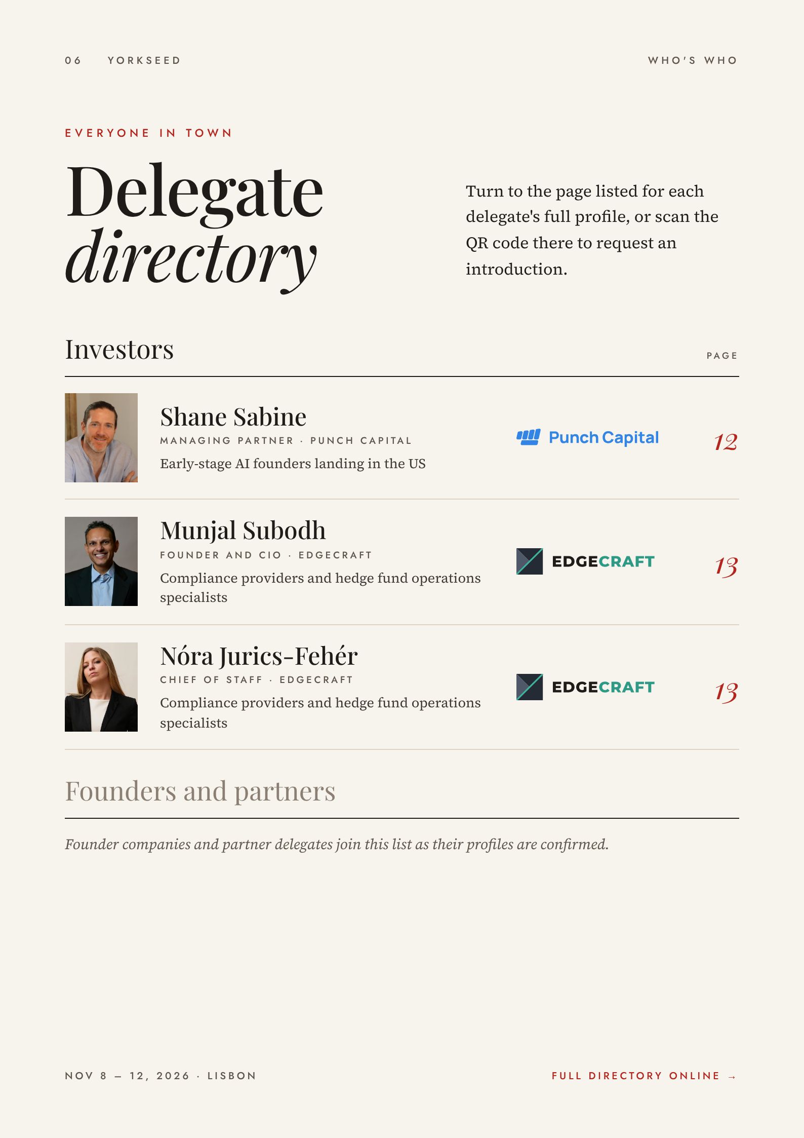 Page 6: Delegate Directory