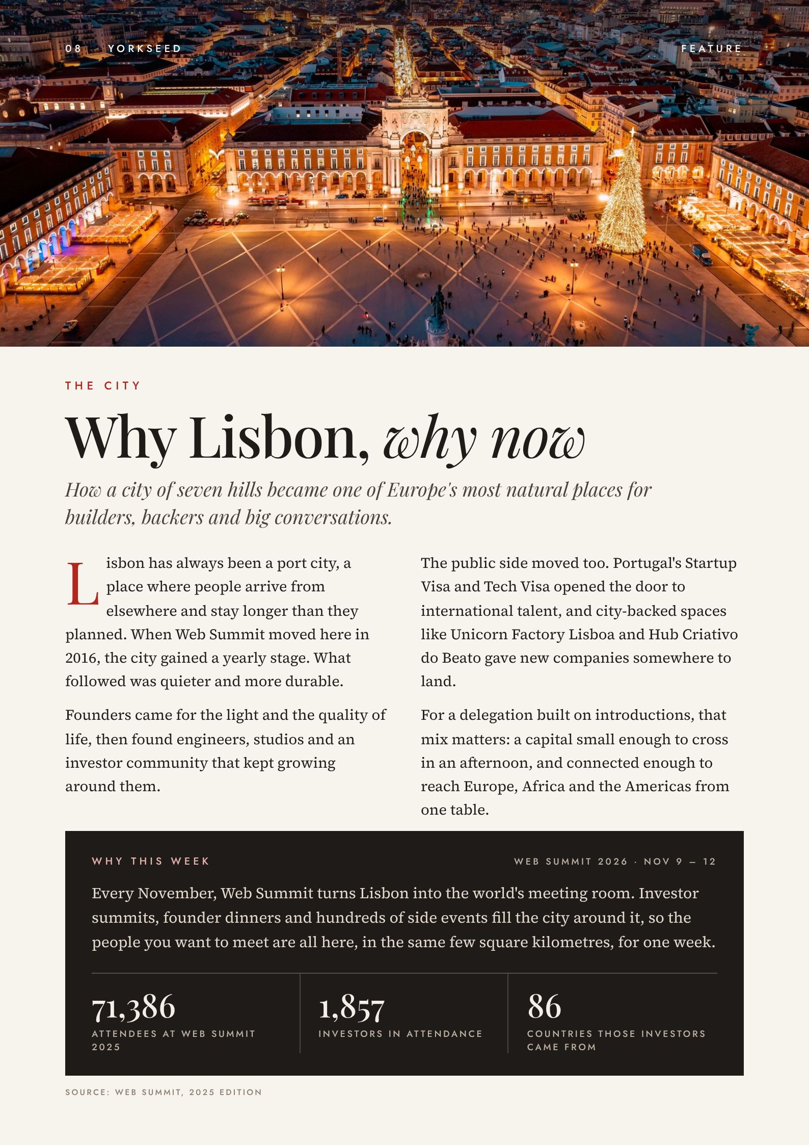 Page 8: Feature: Why Lisbon, Why Now